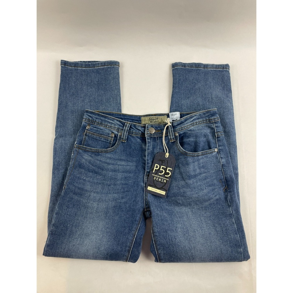 MunsingWear P55 Jeans Boy's Size 16 Denim Mid Rise Straight Wrinkle Bleached NWT
